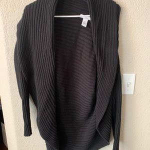 A black thick material cardigan